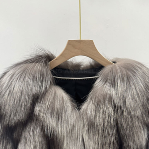 AL SWANS <b>Women's</b> Eco-Friendly Faux Fox Fur Coat Thick <b>Warm</b> Winter Solid Color Elegant Outerwear with Fur Trim - Product Image 4