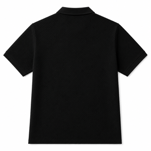 เสื้อยืดคอกลมสีดำสำหรับผู้ชาย แขนสั้น ผ้าถักผสมสแปนเด็กซ์/โพลีเอสเตอร์ ระบายอากาศได้ดี กันยับ แห้งเร็ว สวมใส่สบาย ทรงเข้ารูป 3 มิติ - Product Image 2