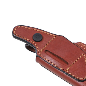 Funda para Cuchillo de Polímero con 5 Ranuras, Táctica, Universal, de Liberación Rápida, Diseño Cosido Marrón para Caza - Product Image 3