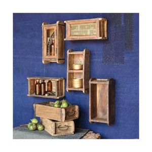 Étagère murale vintage design moderne en bois, support décoratif pour pot de jardin, moule à briques en bois, incroyable et merveilleux - Product Image 3