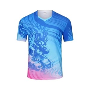 Maillots de sport unisexes en polyester de haute qualité pour le badminton, la tennis et le pickleball, design et logo personnalisés, manches courtes. - Product Image 4