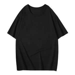 เสื้อยืดแขนสั้นสีดำสำหรับผู้ชาย พิมพ์ลายสีขาว คอกลม ทรงลำลอง ผ้าเจอร์ซีย์คอตตอน 100% - Product Image 3