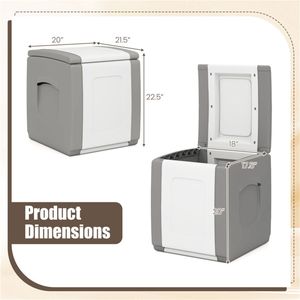 27-Gallon Outdoor <b>Waterproof</b> Patio <b>Storage</b> <b>Box</b> PP Deck Deck with Side Handles and Dual Tone Design Gray Color - Product Image 4