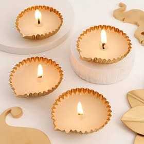 Bougie votive en cire de soja parfumée au jasmin, artisanale, personnalisée, dans un pot en métal doré, pour anniversaires, mariages, Ramadan, Noël, Thanksgiving - Product Image 1