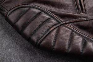 Veste en cuir et toile avec col montant, fermeture éclair, respirante, coupe-vent, style moto, pour l'hiver - Product Image 2