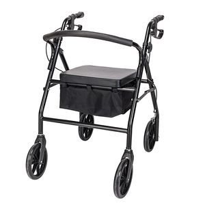 Deambulatore Rollator Nero e Rosso con Ruote Resistenti per Terapia Riabilitativa - Product Image 3