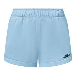 Shorts Casuales para Mujer, Color Azul Claro, Cintura Media Elástica, Tejido de Algodón y Felpa, Transpirables, Corte Regular, Logotipo Wild Heart en la Pierna Derecha - Product Image 1