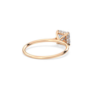 Bague solitaire REYES avec halo caché en diamant HPHT CVD cultivé en laboratoire, en or massif 14 carats, taille Asscher, 1,19 carat - Product Image 6
