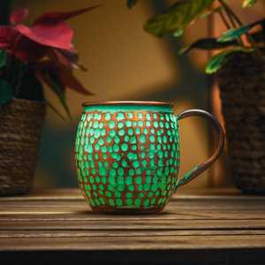 Pure <b>Copper</b> Dark Hammered Mug | 100% <b>Copper</b> Moscow Mule Mug | Handcrafted Ayurvedic <b>Cup</b> | Cocktail & Home Bar Drinkware - Product Image 1