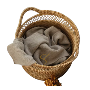 <b>Wicker</b> laundry <b>basket</b> with <b>round</b> handles - Product Image 3