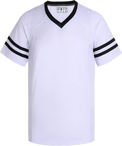 Maillot de sport à sublimation rouge à col en V et manches courtes avec rayures noires, en polyester à séchage rapide, chemise décontractée pour l'été, ODM - Product Image 2