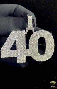 Personalized " 40 " Number Pendant Bling Hip Hop Necklace Custom Number Jewelry For Men Women - Product Image 6
