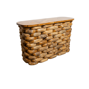 Mesa de Centro ARTERRA de Madera de Teca Hecha a Mano, Diseño Rústico Moderno para Sala de Estar - Product Image 1
