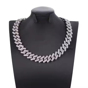New Luxury Miami Cuban Link <b>Chain</b> Fully <b>Iced</b> D VVS Studded Diamond Tester Check Moissanite Fashion Necklaces - Product Image 4