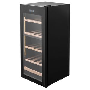 Enfriador de Vino de Doble Zona Independiente para 32 Botellas, Refrigerador con Temperatura Ajustable de 41-65F, Mini Bodega con Puerta de Vidrio - Product Image 1