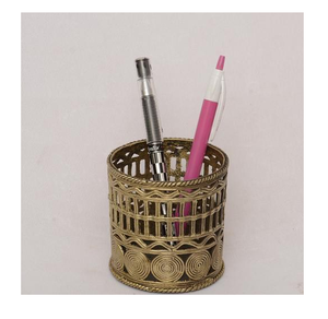 Porte-stylo en laiton de luxe, rond, pour bureau, porte-stylo créatif, accessoire de papeterie - Product Image 4