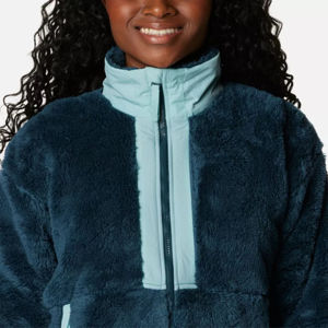 Veste matelassée en polaire Sherpa pour femme, coupe ample, avec logo personnalisé, pour sports d'hiver en extérieur, zippée, en coton polaire, à rayures, unie ou teinte - Product Image 6