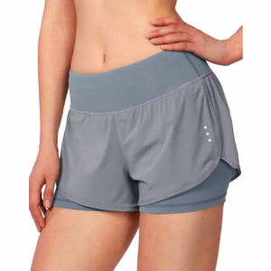 Women 2-in-1 Running Shorts With Pocket High <b>Waist</b> Gym Workout Shorts Quick Dry Athletic OEM Supplier - Product Image 3