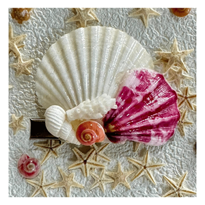 Pinces à cheveux en coquillage, en résine acétate légère, accessoire décoratif pour coiffure décontractée, fabriqué au Vietnam - Product Image 1