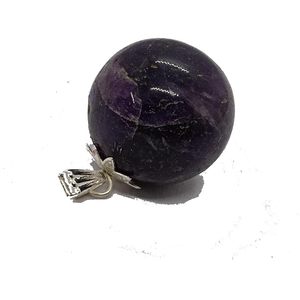 Colgante de Bola de Amatista de Cristal Natural Grabado, Colgante de Cristal de Moda de Gujarat - Para el Día de la Madre y Negocios - Product Image 2