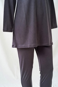 Women Modest Burkini Swimwear Full Body Long Sleeve Solid Dark Blue Swim Suit Beach Pool Wear - Product Image 6