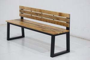 ม้านั่งกลางแจ้งสำหรับสวนและสวนทำจากไม้มะม่วงแข็งโครงเหล็กทนทาน - Product Image 2