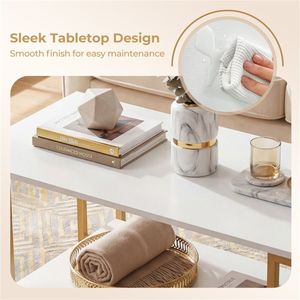 Tavolino da Caffè Moderno a 2 Ripiani con Vano Portaoggetti, Compatibile con Robot Aspirapolvere, Arredamento per Soggiorno - Product Image 5