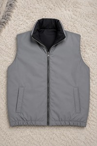 Gilet coupe-vent décontracté de luxe pour homme, léger, imperméable et respirant en toile, collection automne 2026, sans manches, personnalisable - Product Image 4