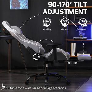 Sedia da Gaming Ergonomica per Adulti, Capacità 180 kg, Comoda Sedia da Ufficio in PU con Supporto Lombare Regolabile per Persone Robuste, Ideale per Sala Giochi - Product Image 3
