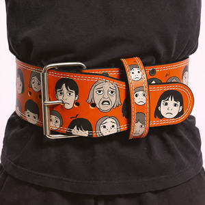 Cinturón de levantamiento de pesas de cuero de 10 mm, cinturón de levantamiento de pesas de cuero genuino para entrenamiento, cinturones de cuero PU unisex con diseño de anime. - Product Image 5
