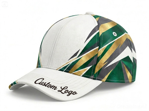 Casquette de baseball 6 panneaux personnalisée avec logo brodé 3D, ajustable, en polyester/coton, unisexe, pour usage décontracté, design à visière blanche, faible MOQ - Product Image 2