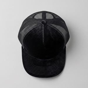 Gorra Trucker de Malla de Terciopelo Negra Personalizable al por Mayor, de 5 Paneles, Ajustable, Unisex, INJAE IA-20260728-P44 para Uso Casual al Aire Libre - Product Image 6