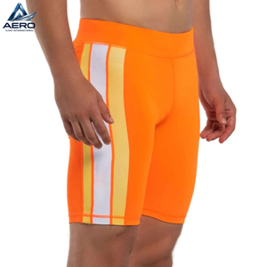 OEM ODM One Solid Orange Color Good Supplier Make Your Own Soft Stretchy And Supportive Fabric <b>Compression</b> <b>Shorts</b> For <b>Men</b> Wear - Product Image 2