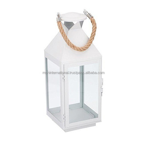 โลหะตกแต่งบ้านสวนขนาดใหญ่สีดำกลางแจ้งโลหะโคมไฟเชิงเทียนตั้ง - Product Image 5