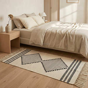 Alfombras Bohemias Sostenibles con Patrón Tejido y Alfombra Decorativa Bohemia Suave Hecha a Mano para Exteriores, Alfombra con Acentos Indios para Dormitorio - Product Image 4