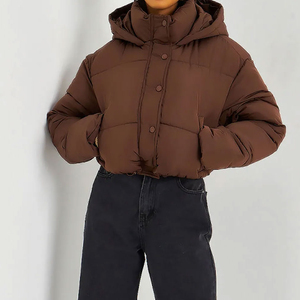 <b>Cropped</b> length Women Short <b>Puffer</b> <b>Jacket</b> Women's <b>Cropped</b> Padded Coat Weekend outerwear Custom Clothing Factory Wholesale Supply - Product Image 5