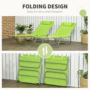 Sdraio Pieghevoli a 2 Pezzi per Bordo Piscina con Seduta e Poggiatesta in Rete Traspirante - Product Image 5