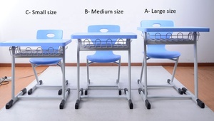 Mobilier scolaire de taille moyenne, bureau et chaise d'étudiant - Product Image 3