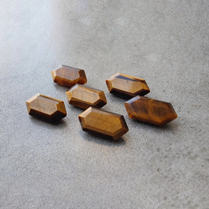 Piedra Preciosa de Ojo de Tigre Natural, Corte Facetado, Forma Hexagonal Grande, Calibrada, para Joyería - Product Image 5