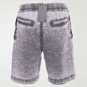Shorts décontractés gris en maille pour femme, taille haute avec cordon de serrage, écologiques, séchage rapide, effet délavé, respirants, coupe régulière, couleur unie - Product Image 4