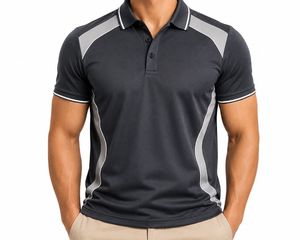 Camiseta Deportiva de Manga Corta para Hombre, Negra, Transpirable, Tejido Jersey ODM, Secado Rápido, Corte Regular, Diseño Sólido, Cierre con Botones - Product Image 4