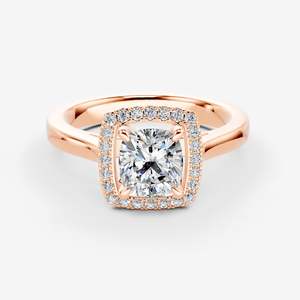Halo Cushion Solitaire <b>Ring</b> in 18K Rose Gold Diamond Fine <b>Rings</b> Anniversary Gift Fine <b>Engagement</b> Gift Fine Jewelry Supply Bulk - Product Image 6