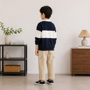 Pantalons longs pour garçons à la mode, tissu tissé en coton et élasthanne, respirant, durable, vêtements pour enfants - Product Image 3