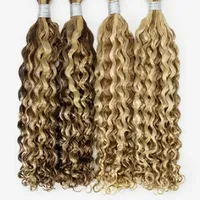 Rambut Manusia India Remy Bulk Single Drawn, Keriting Panjang, Bergelombang Alami, Basis Sutra, Densitas 100%, Panjang Dapat Disesuaikan, Semua Warna, Wig