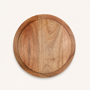 Handcrafted Mango Wood Charger <b>Plate</b> with White Geometric Resin Inlay Premium Round Dinnerware Underplate for Luxury Table <b>Decor</b> - Product Image 4