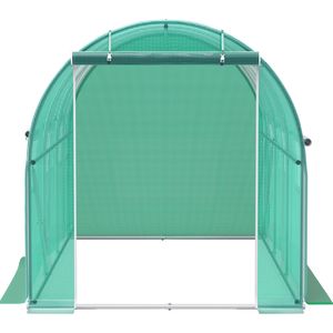 Serra a tunnel portatile 12 x 7 x 7 piedi con struttura prefabbricata in acciaio zincato, 1 trave superiore e 2 pali diagonali - Product Image 6