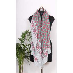 ผ้าพันคอผ้าซาตินฝ้ายทำมือจากอินเดีย พิมพ์ลายดอกไม้ดิจิทัล สำหรับผู้หญิง เนื้อผ้านุ่ม ระบายอากาศได้ดี เหมาะสำหรับใส่ในฤดูหนาว ใช้ได้ทุกวัน ผ้าคลุมไหล่ตกแต่ง - Product Image 1