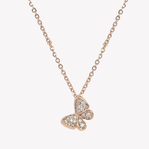 Custom Round Cut Lab Grown Diamond Butterfly <b>Necklace</b> Pave Set Minimalist <b>Delicate</b> Layering Jewelry 14K 18K Solid Gold Wholesale - Product Image 1