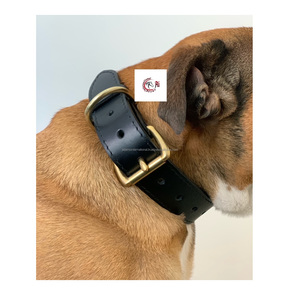 Collier pour chien en cuir véritable de qualité supérieure, respirant, avec couleur personnalisée - Product Image 1