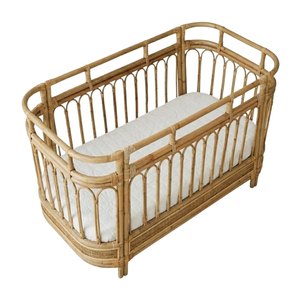 Lit bébé vintage en rotin, mobilier pour tout-petits, chambre d'enfant, prix de gros, vente directe usine, haute qualité, promotion, ensemble de lit de crèche pas cher - Product Image 2